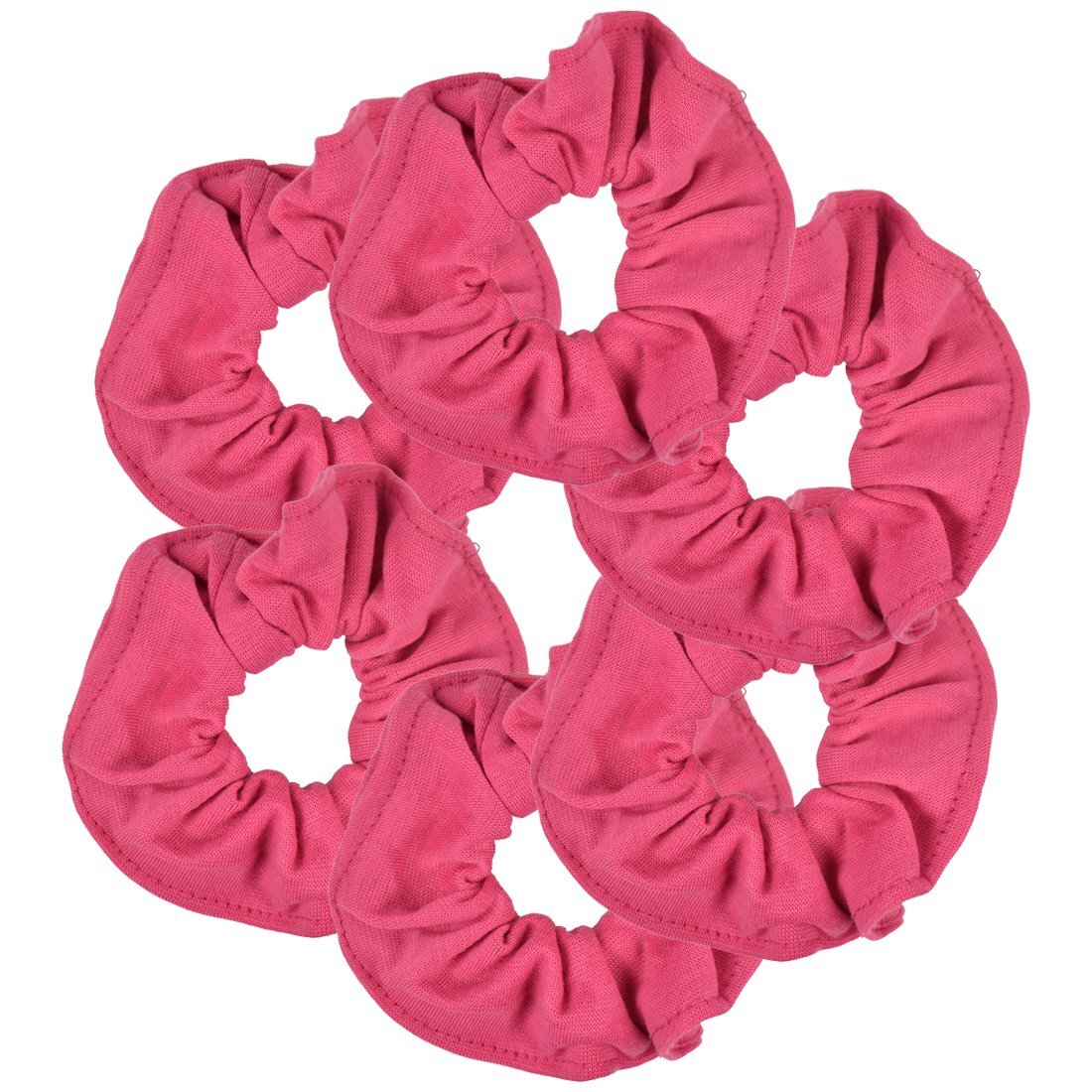Motique Accessories 6 Pack Large Solid Scrunchies Hair Elastics