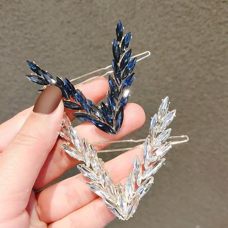 Luxury Crystal Hair Clip Women Korean V Shape Buckle Hairpin Fashion Headwear Gi