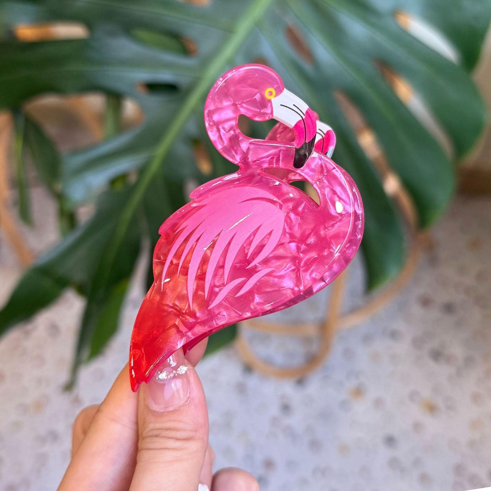 Flamingo Hair Clips Animal Hair Claw Clips Pink Flamingo Hair Barrette Summer…