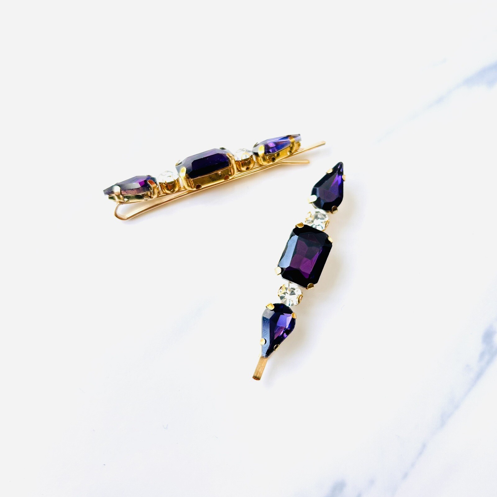 Amethyst Purple Jewel Hair Pin Set – gift, special occasion, boho, bridal
