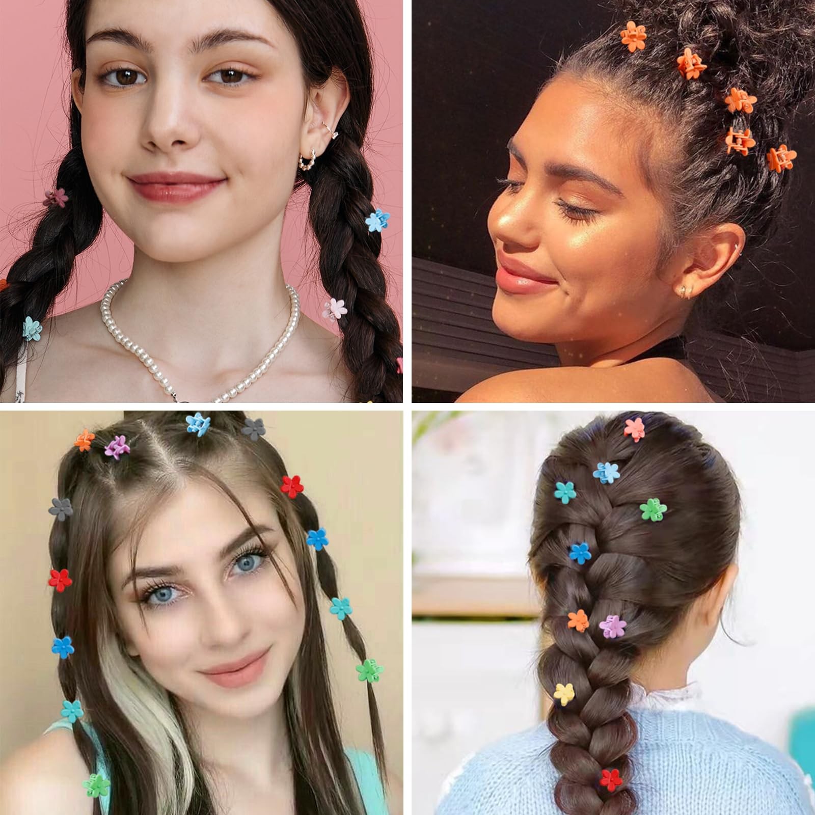 Mini Flower Hair Clips Colorful Small Claw Cute Accessories 108 PCS