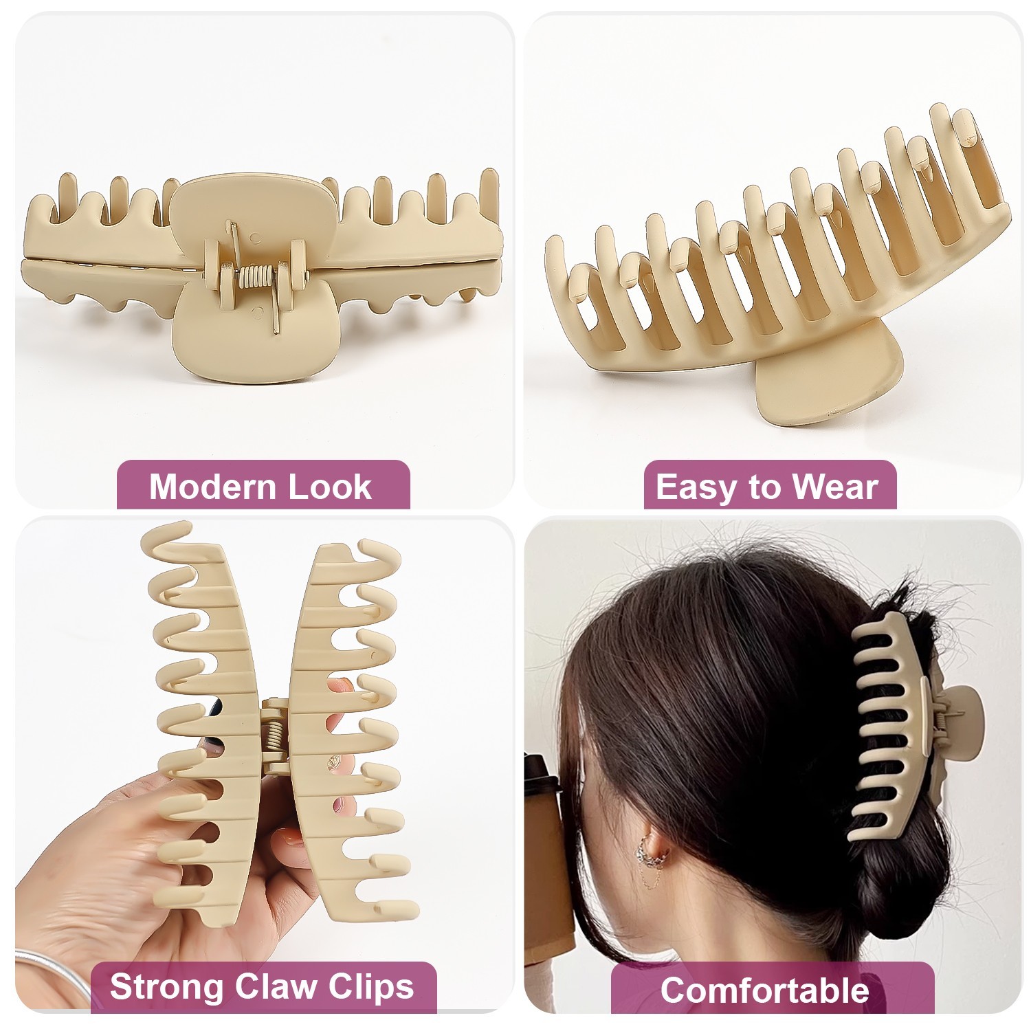 Mber 4 Pack Hair Clips 4.33″ Large Claw Clips for Thick Hair Thin Hair Claw Clip