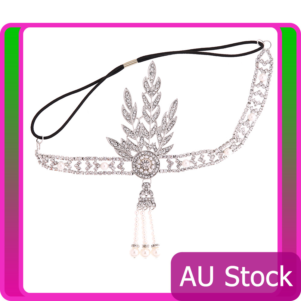 1920s 20s Great Gatsby Headband Vintage Bridal Headpiece Costume Accessory