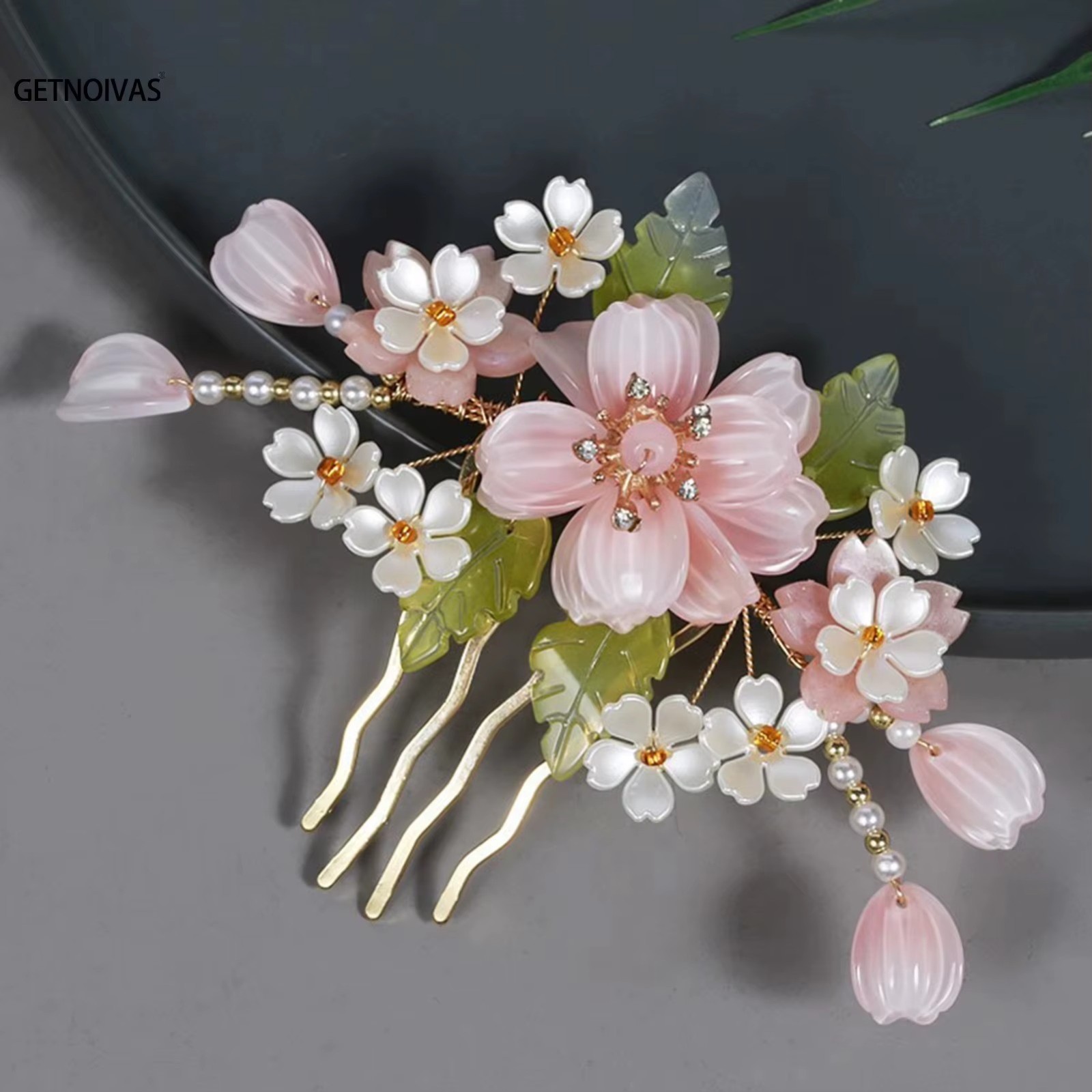 Hanfu hairpin Chinese Bridal Princess Flowers Hair Stick Accessories Gift