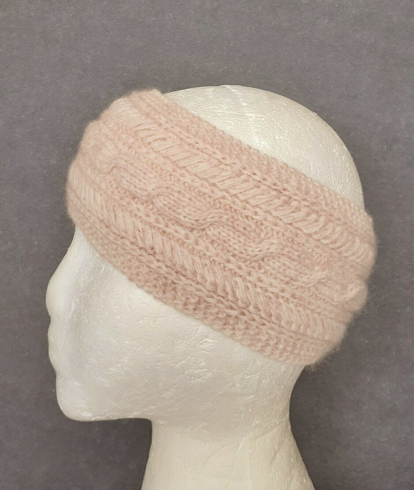 Handmade cashmere women’s headband hand knit ear warmer wrap