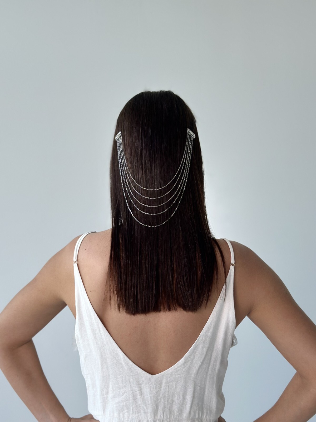Women’s Boho Head Chain Hair Clip – Festival Bridal Hair Accessory, Elegant Chai