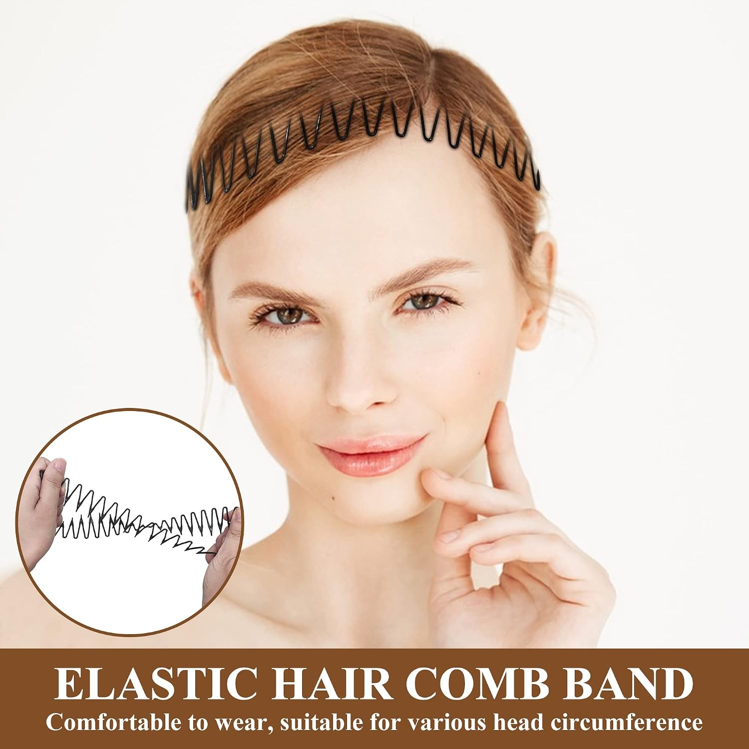 Flexible Headbands Stretch Headband Headbands Women (3pc-White)