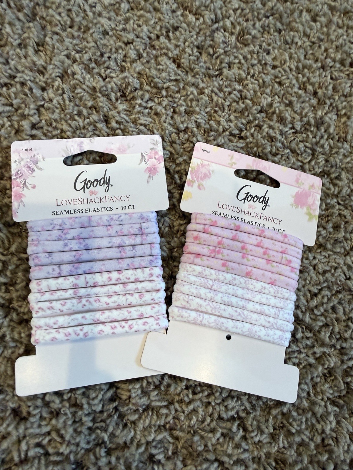 LoveShackFancy X Goody Seamless Elastics Rosa Beaux and Eng Ivy Pink 10ct HTF
