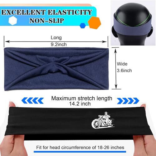 Headbands for Men Women 3pcs Sports Sweatbands Workout Running Sweat Bands Top