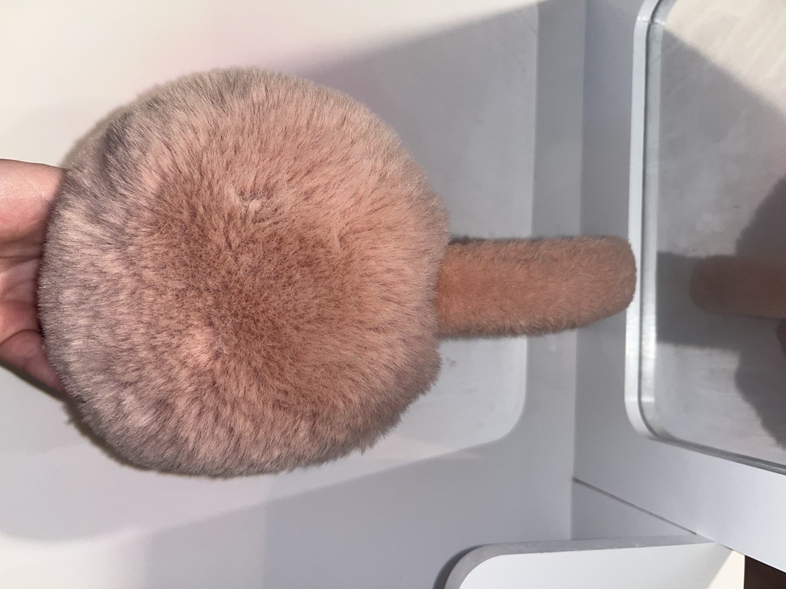 Women’s Faux Fur Foldable Earmuffs Solid Round Winter Casual Beige Brown