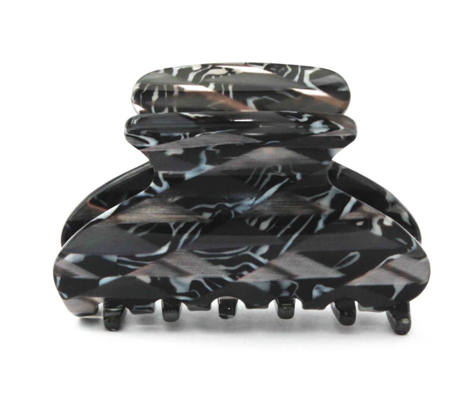 Handmade Belle Le Paris French Hair Claw 3 Inch Gray Patterns Tortoise Shell M37