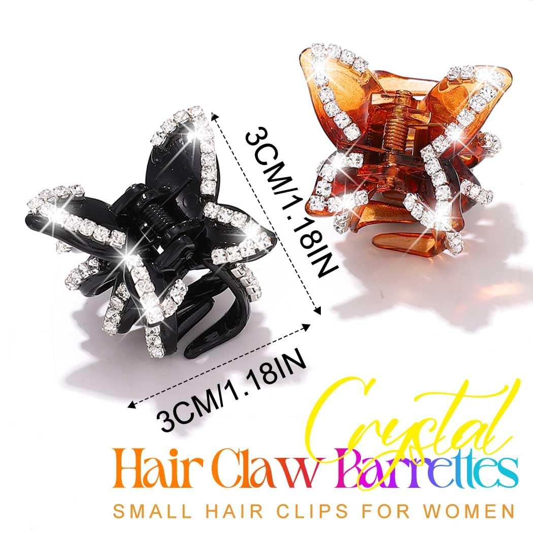 BARTOSI Rhinestone Claw Clips Sparkly Hair 1 Count (Pack of 1), Butterfly