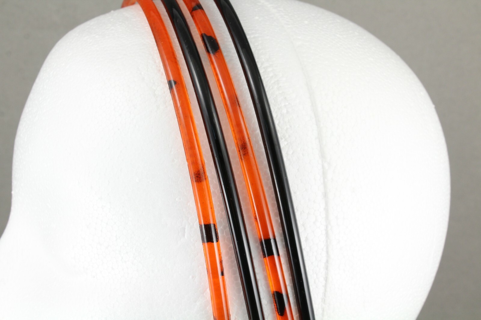 Brown Black 4 set headband pack plastic thin skinny narrow grip teeth