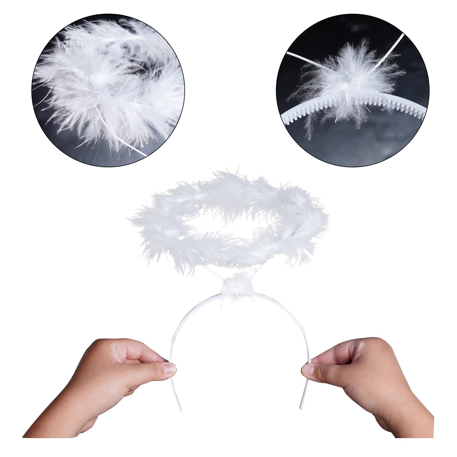 2pcs Angel Halo Headband Fluffy Hair Band for Halloween Costume Accessory Chr…
