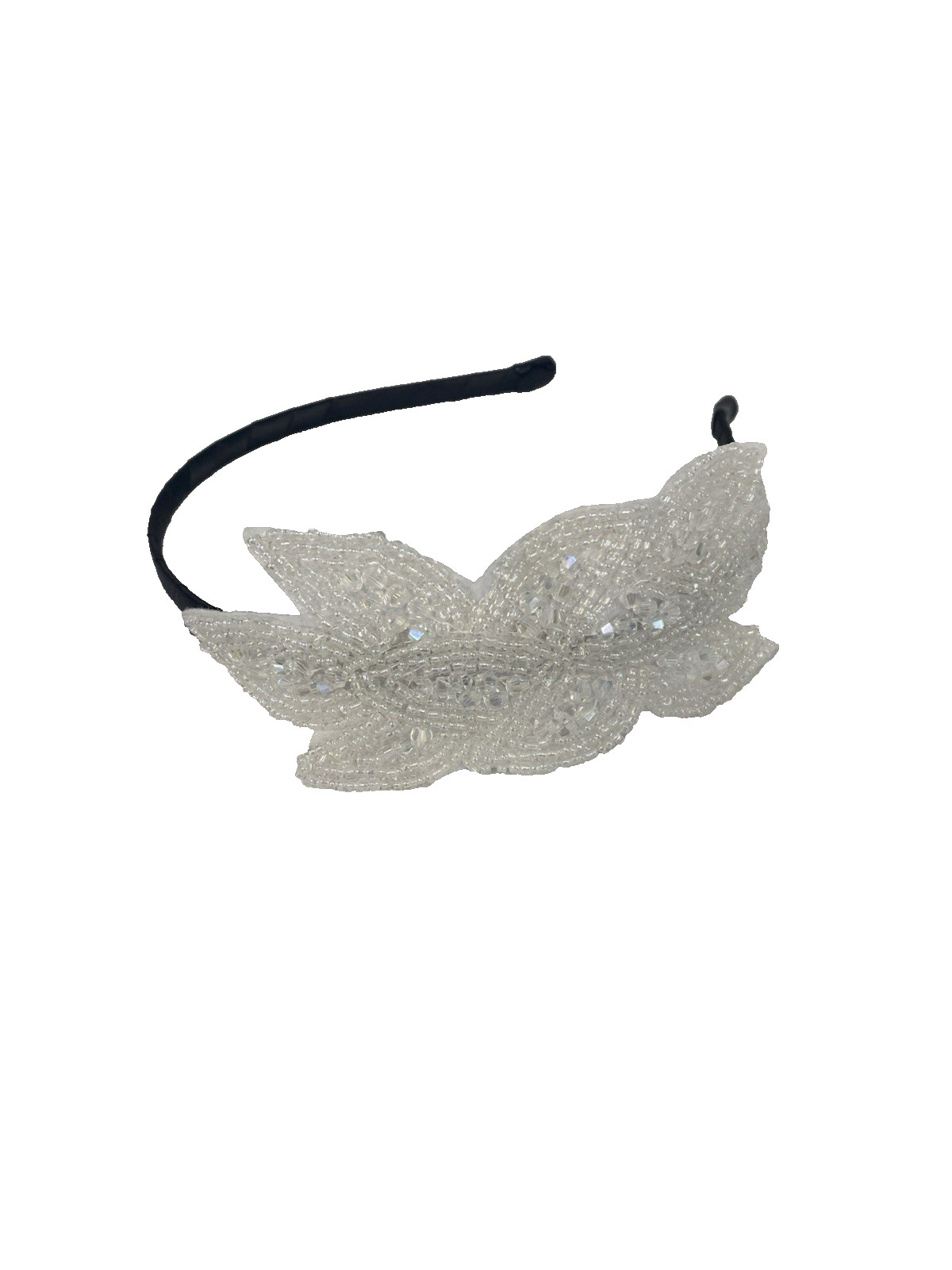 1 piece head piece band beads sparkle wedding 1920s WHITE women’s NEW
