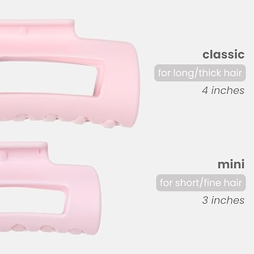 3-Pack Medium Squishy Hair Claw Clips – Soft Grip, Colorful Styles (Pink, Red, B