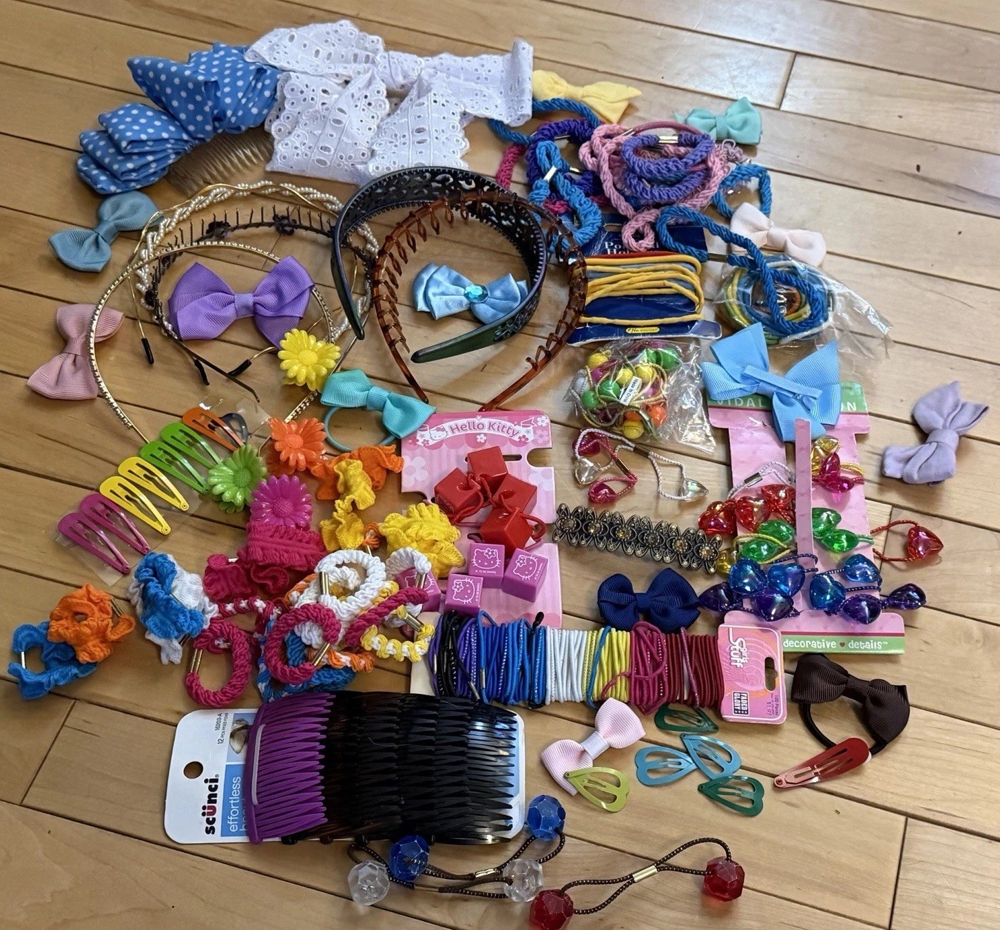 Large Vintage Lot Hair Headbands Bows Clips Pins Binders New Used 80s 90s Y2K