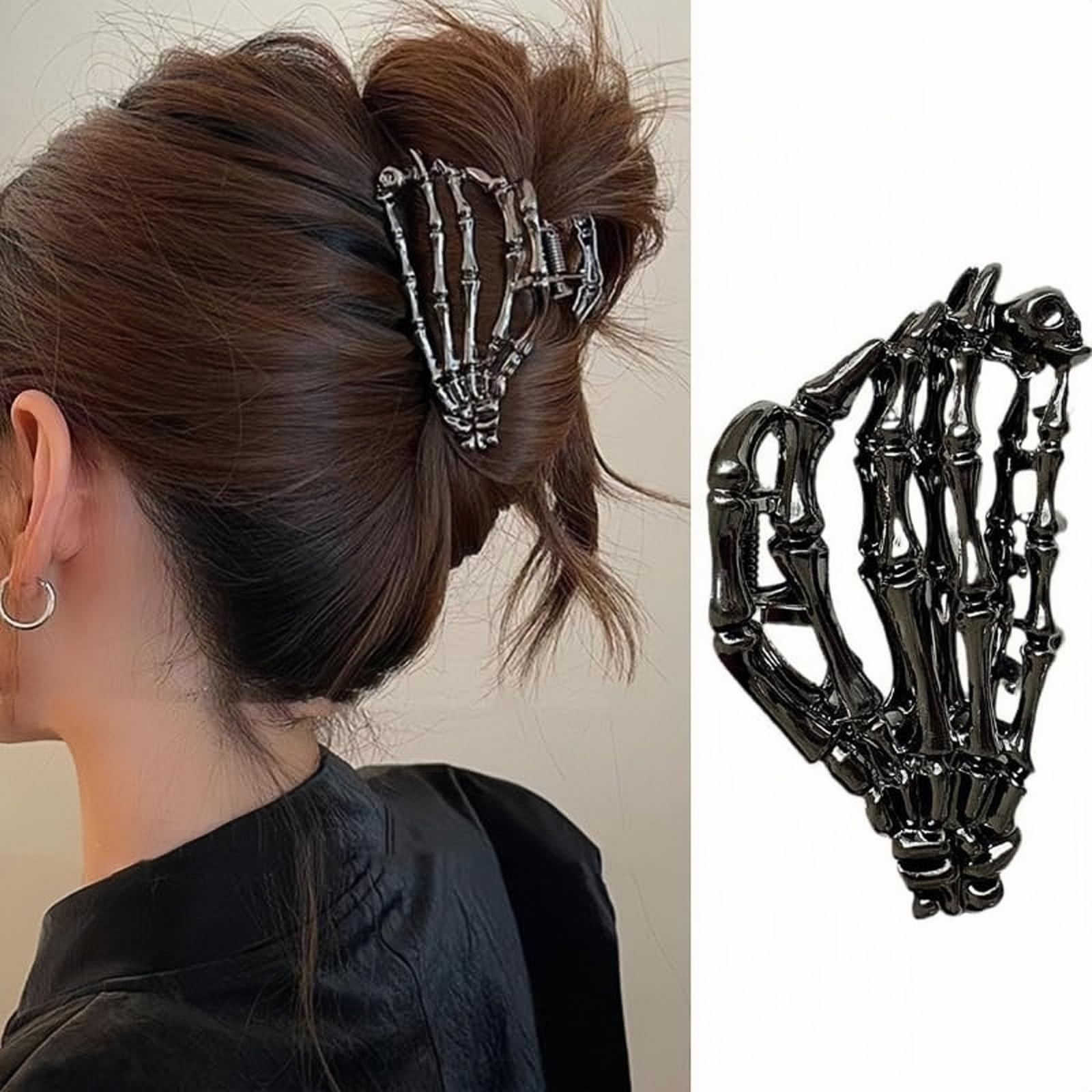 Jiajiubai 3-Pack Gothic Skeleton Hand Hair 1 Count (Pack of 1), black246
