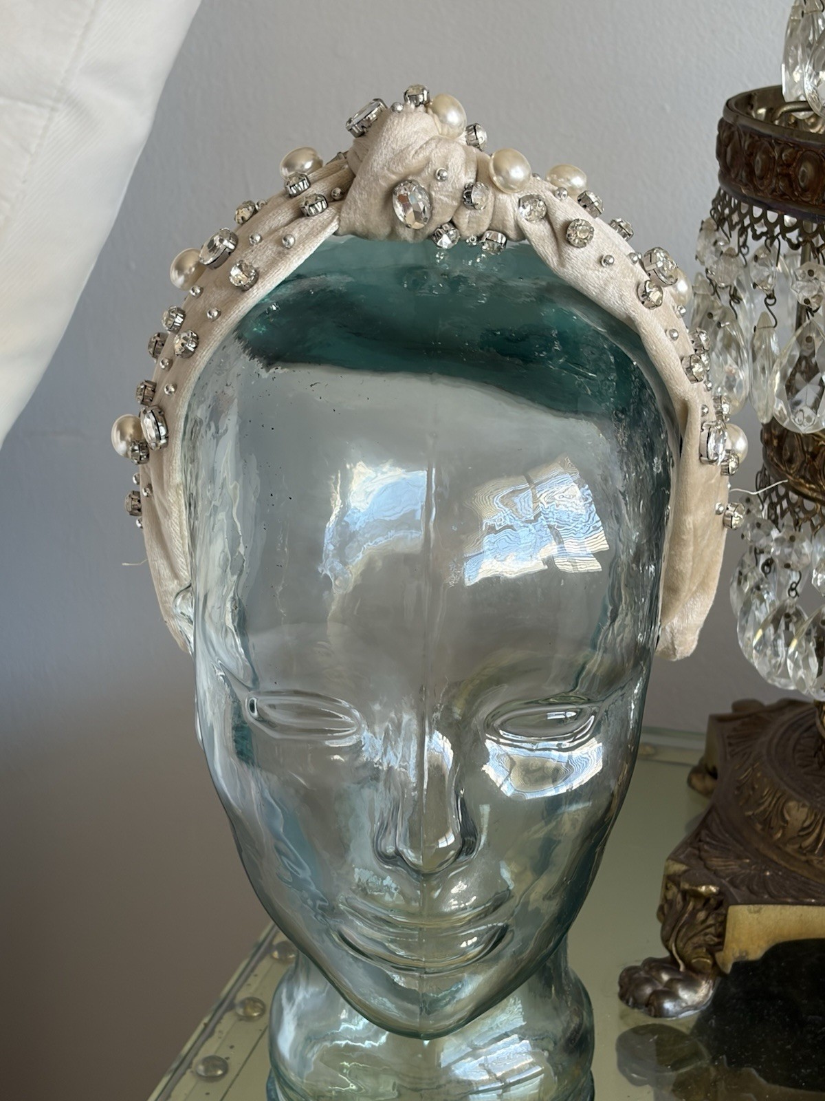 Lele Sadoughi Embellished Knotted Headband Missing Embellishments Both Sides