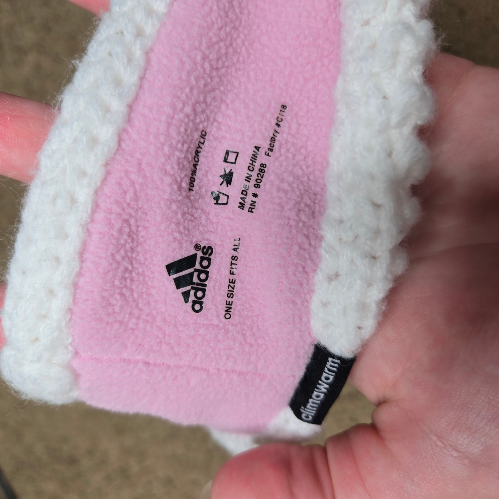 ADIDAS Women’s Knit Headband White & Pink