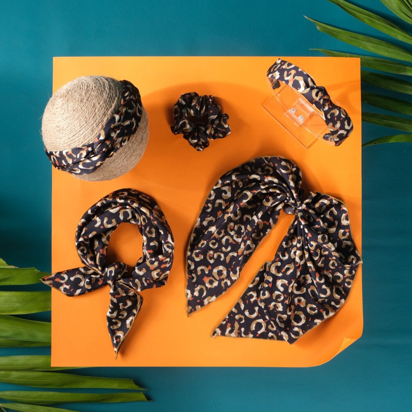Gift Pack – Silk leopard printed hair accessories