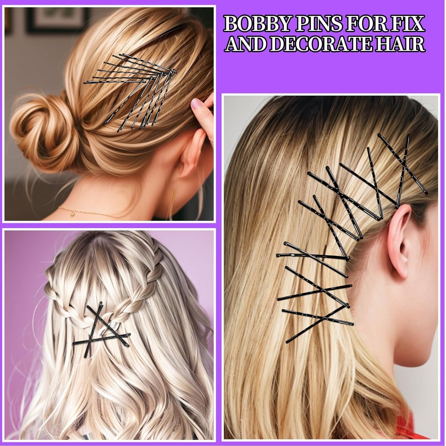 300Pcs Hair Pins Bobby Pins Black, 100 Black Bobby Pins 2 2.75100 Hair Pins fo