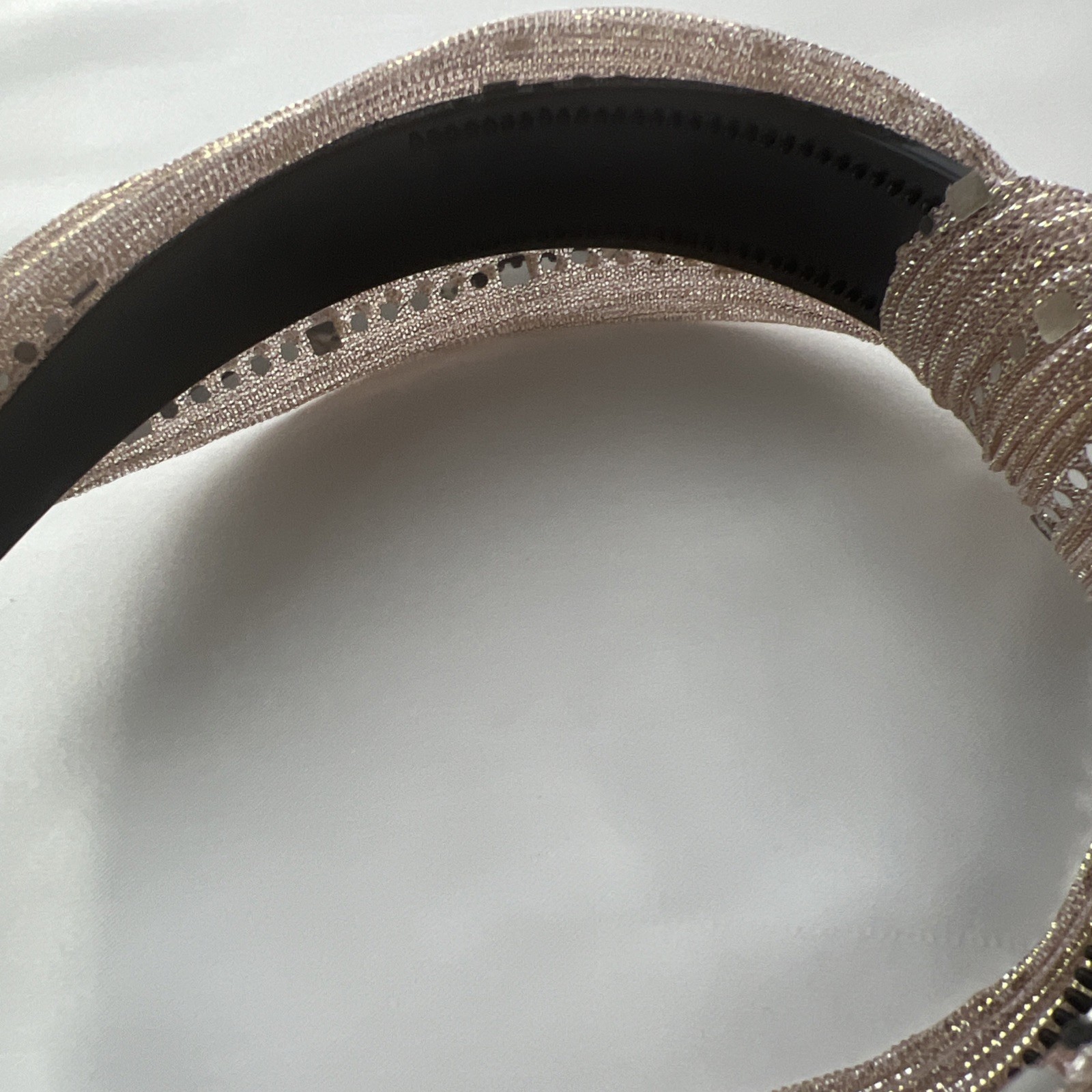 Shimmering Sequin and Bead Accent Knotted Headband – Black and Tan set of 2