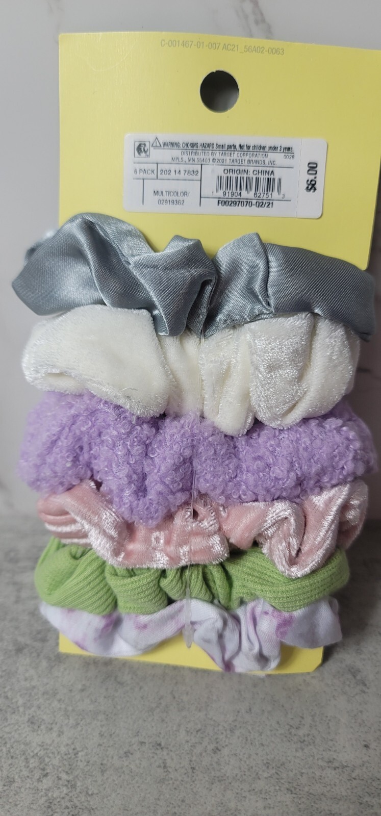 6 Art Class Hair Scrunchies Assorted Colors Multicolor Style Scunchie Ponytail