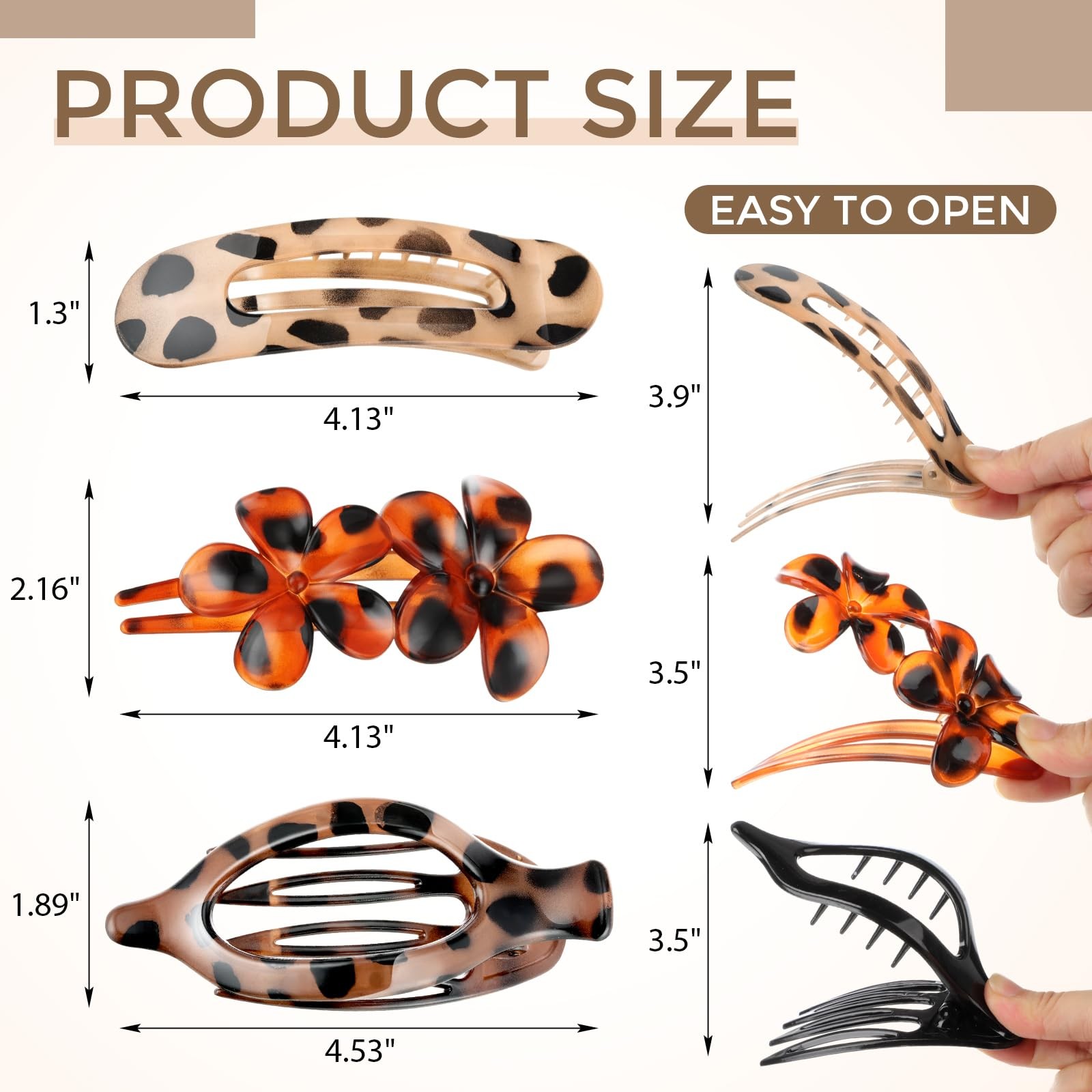 Canlierr 12 Pcs Flat Hair Clips for Women 1 Count (Pack of 12), Tortoiseshell