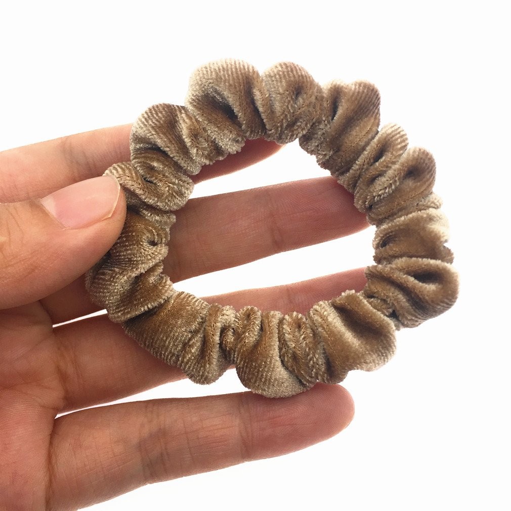 10 Pack Small Velvet Scrunchies Elastic Hair Bands for Thin Hair Women