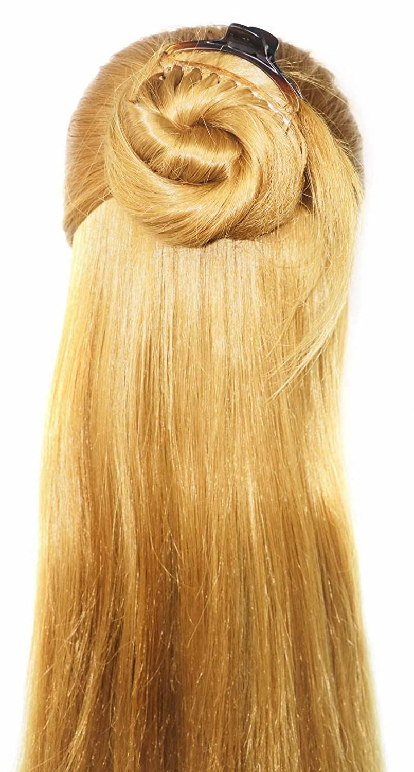 Parcelona French Slim Double Shaded Crystal Clear Shell Celluloid Hair Claw