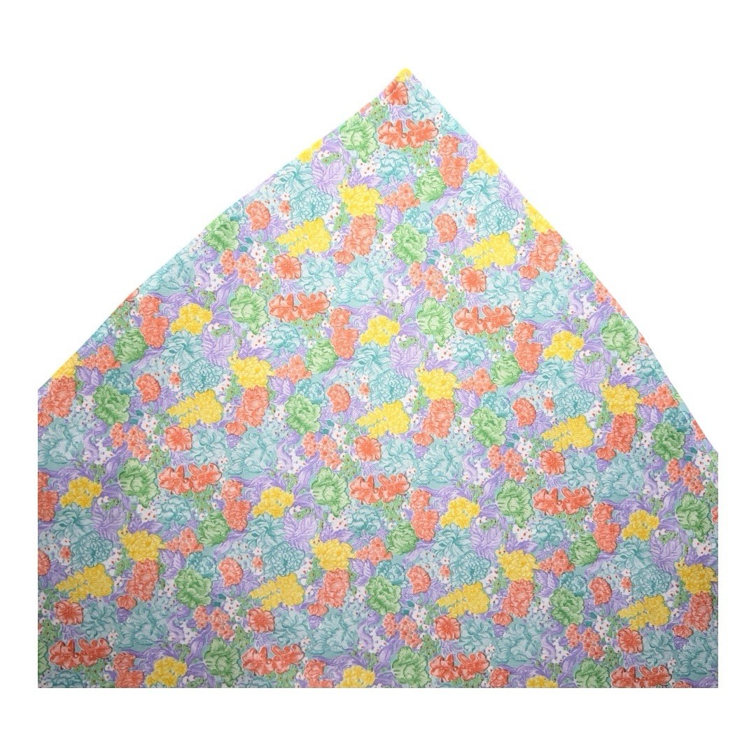 Vintage Pastel Floral Headscarf Stretch 60s Era Triangle Style Retro Pinup