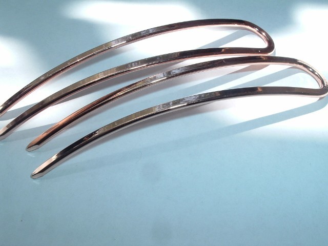 Pair Curved Simple French Twist Copper 4″ Hair Sticks NWT
