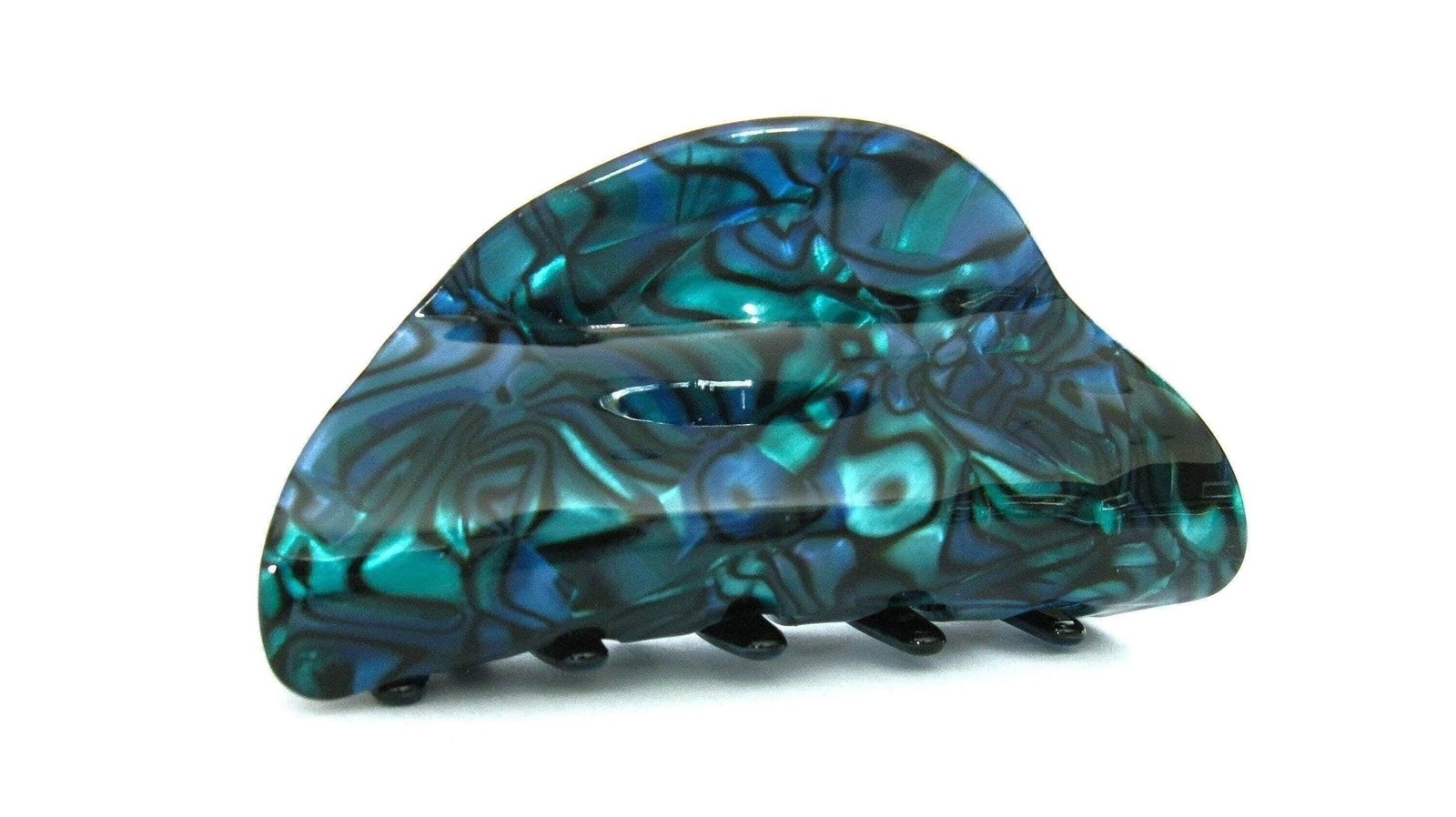 Abalone sea shell effect blue green hair claw clamp clip