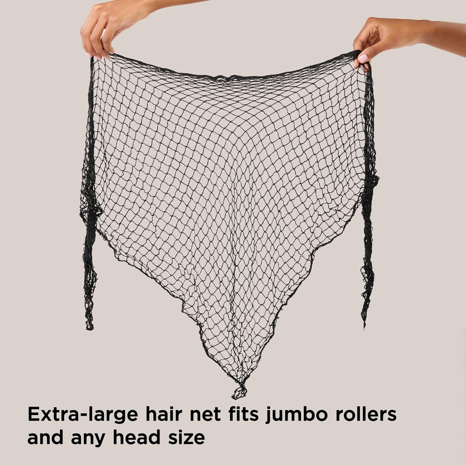 Extra Large Cotton Triangle Hair Net for Salons, Home Styling, Curl Setting, Sec