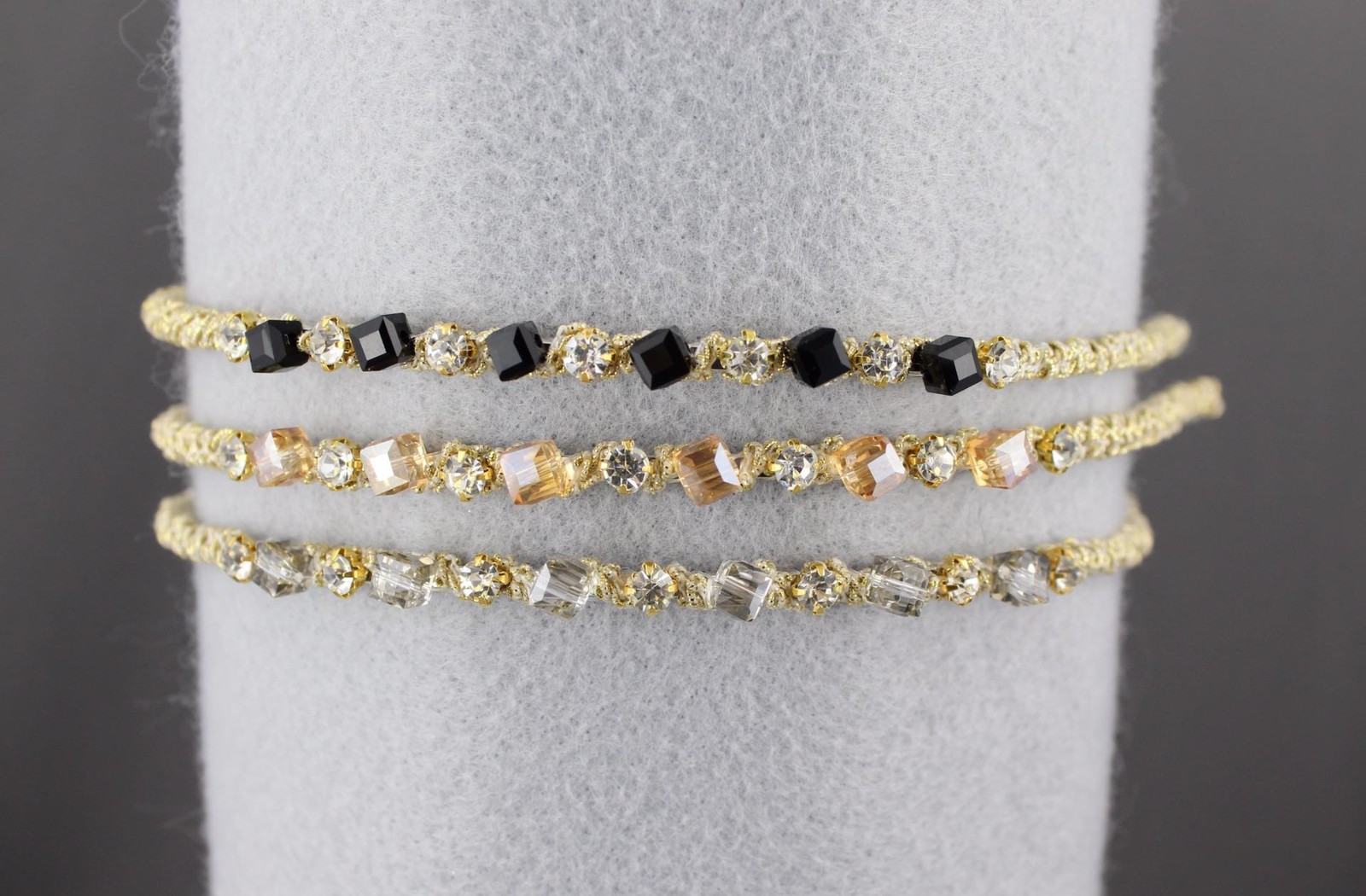 Black Gold skinny headband thin narrow sparkly hair band accessory crystal