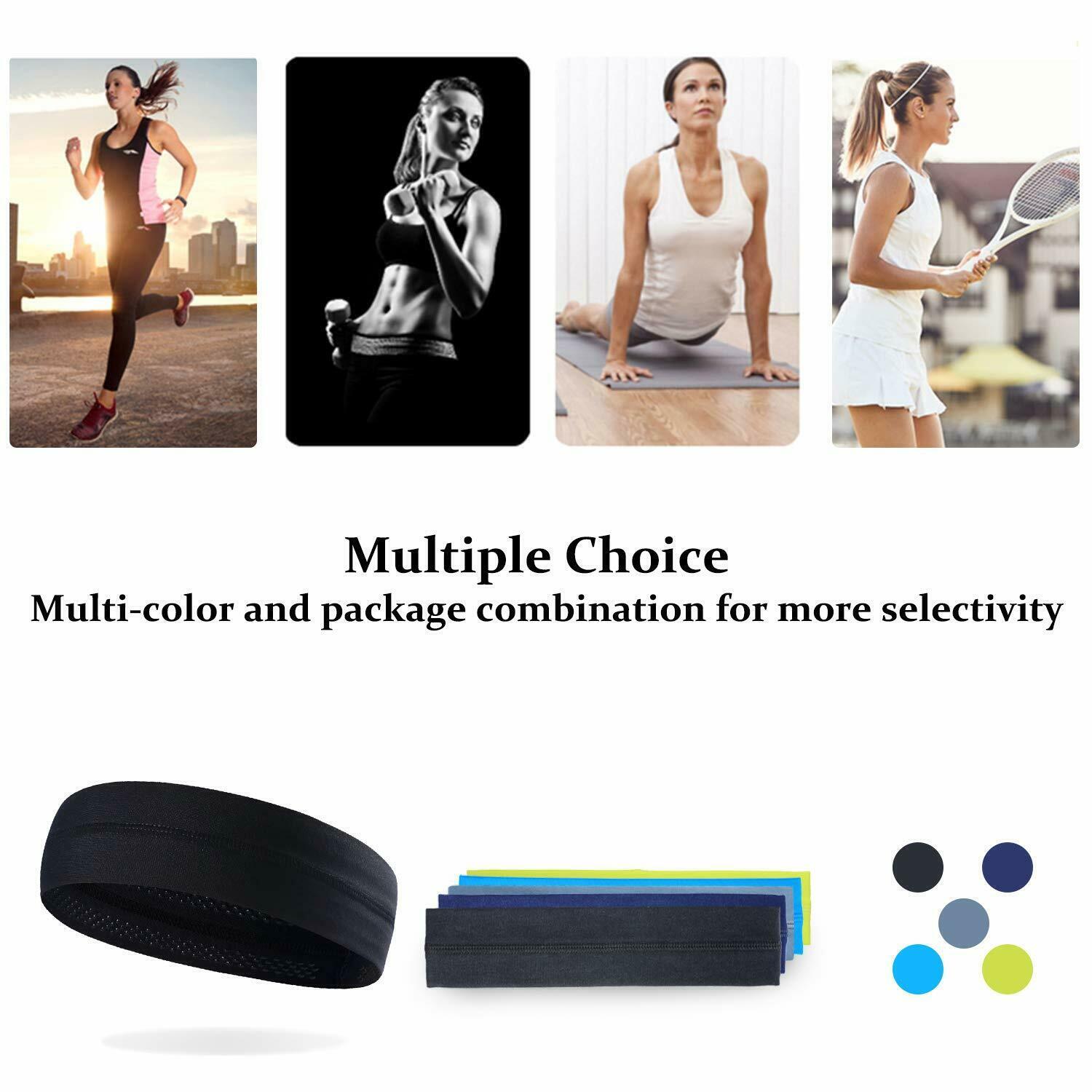 Unisex Men Women Moisture Wicking Headband for Running Yoga Basketball Sports US