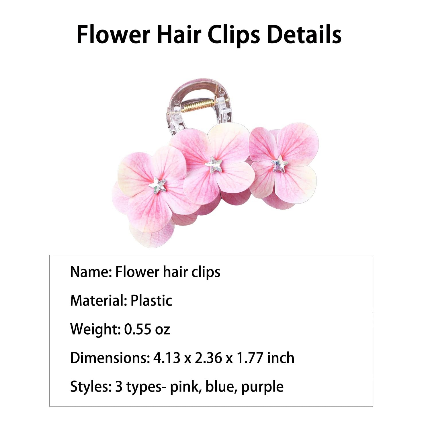 12Pcs Flower Hair Clips for Women Claw Clips for Thick and Thin Hair Small an…