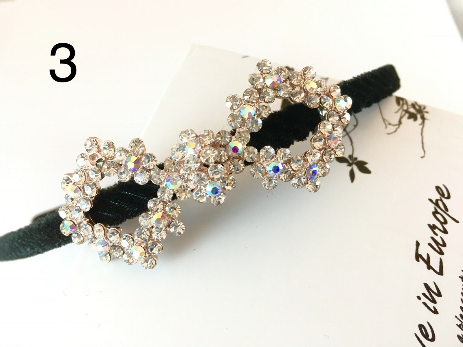 Skinny Black Headbands w/ Multi-Unique Shinny Crystal Designs (6 Options)