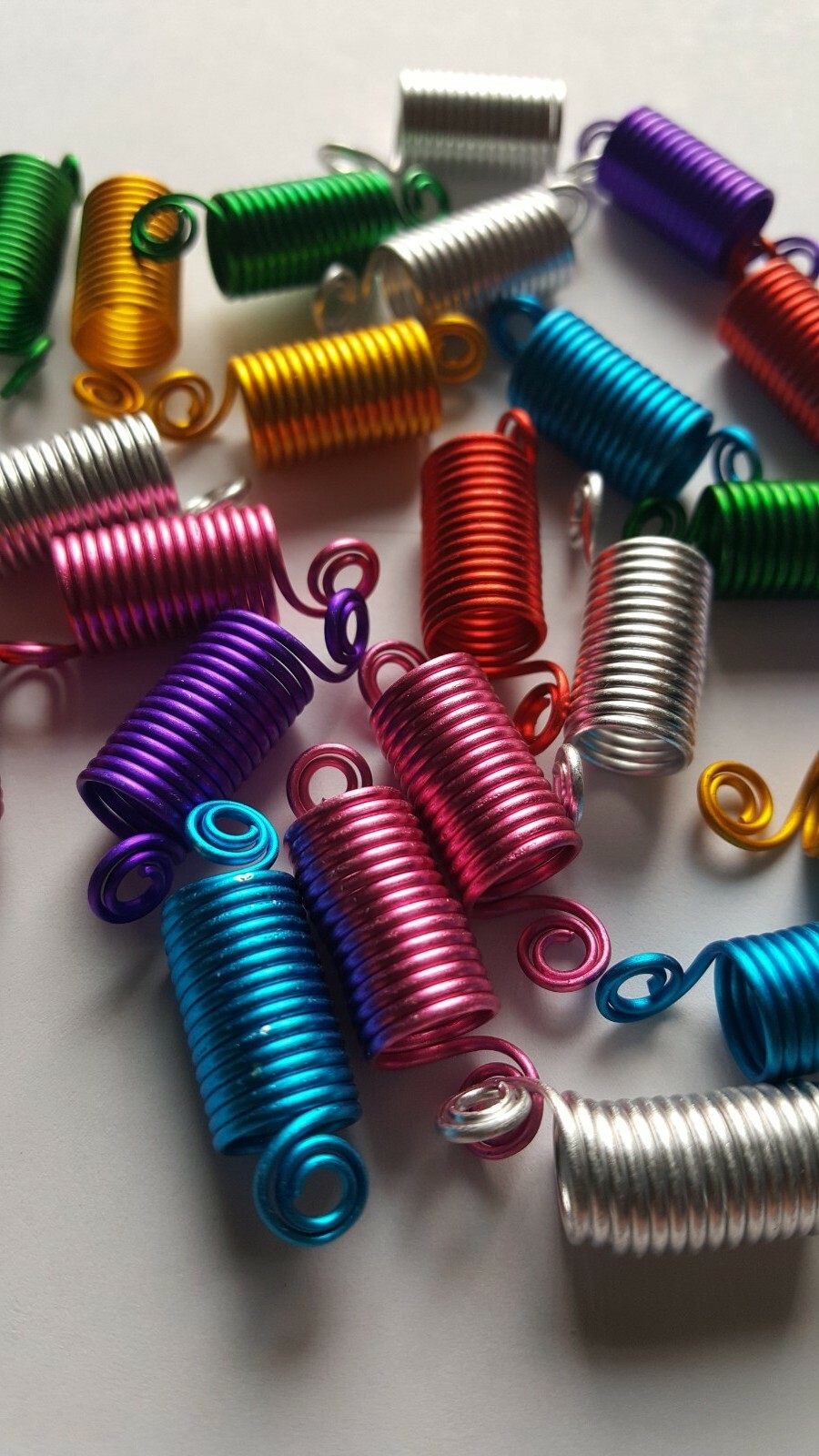 24PC Hair Coil Dreadlocks Braiding Beads Multi Color(Spring Braid)