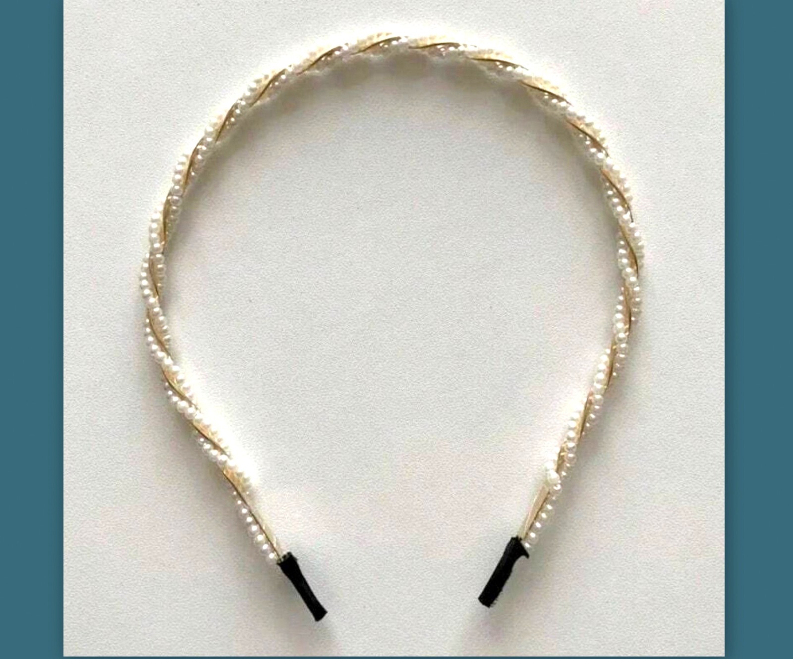 Thin Pearl Headband Beaded Elegant Gold Hair Accessory wedding flower girl gift