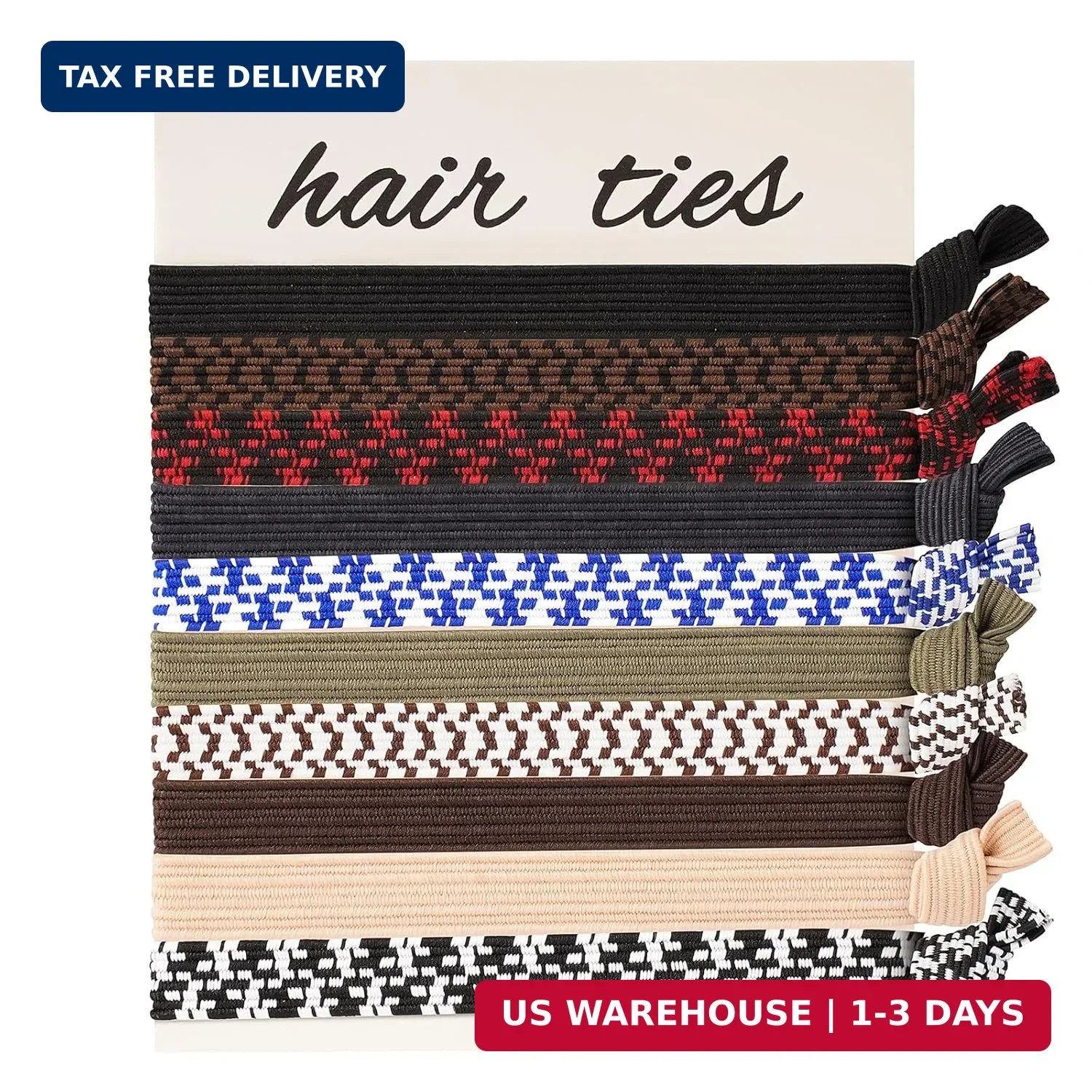 EasYoung 10-Pcs Knotted Wide Hair Ties for Men with Long, Curly, Thick or Dense