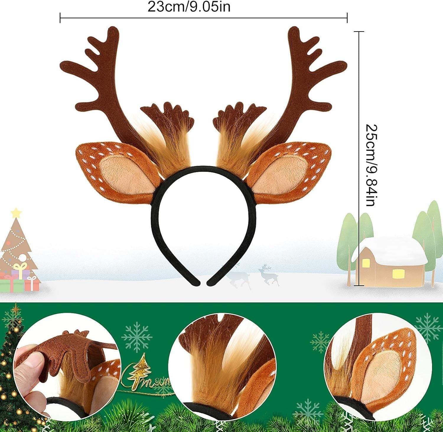 12 Pcs Reindeer Antlers Headbands Adults Christmas Antlers Headband