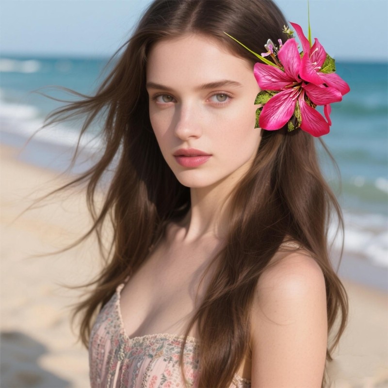 Lightweight Floral Side Hairpin Realistic Lilies Hair Clip For Special Occasion