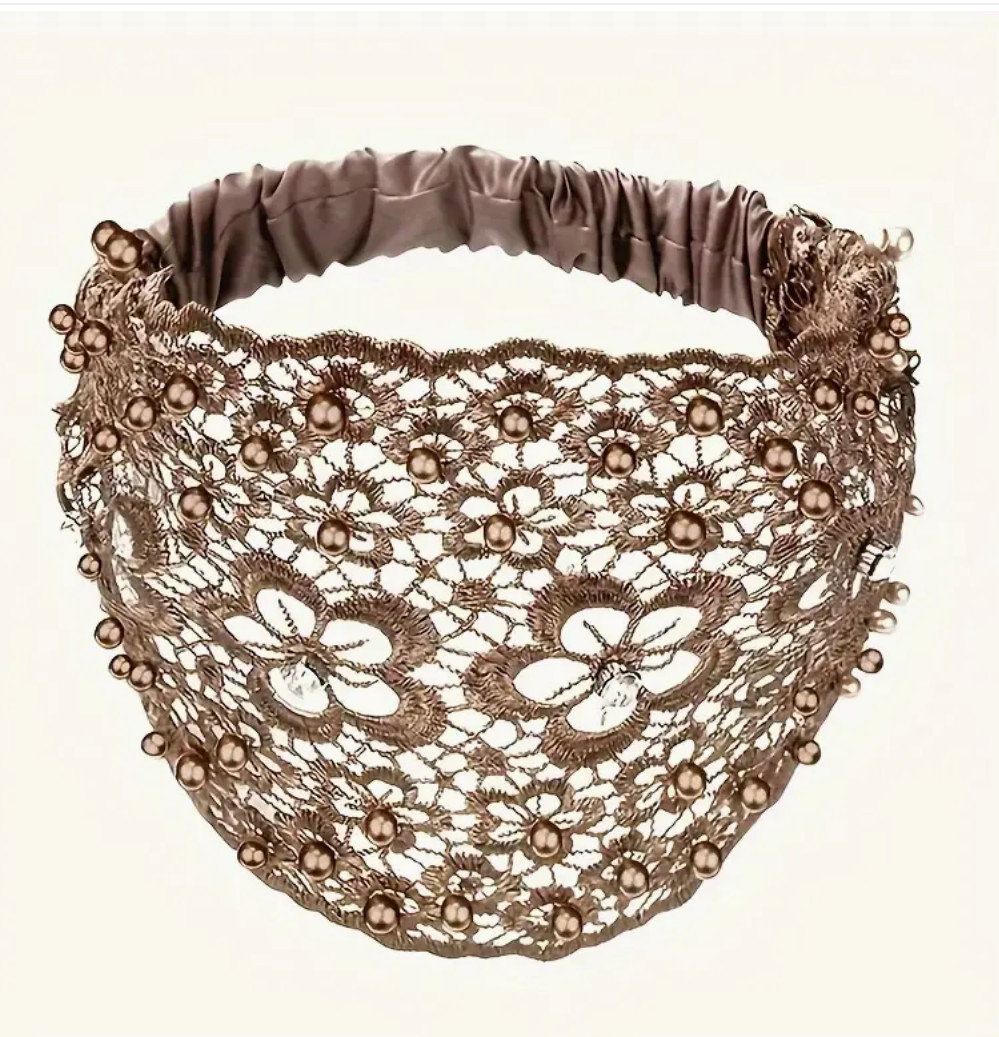 Hollowed Lace Headbands – Pearl Rhinestones Hairbands Women Hair Accessories 1pc