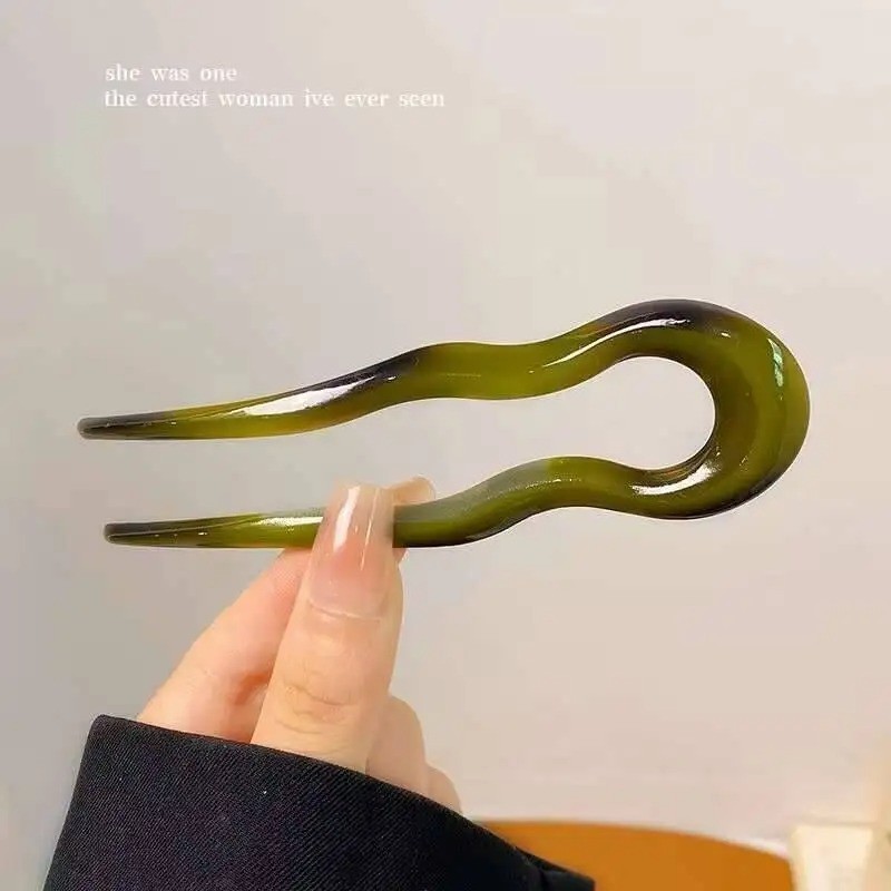 U-Shaped Hair Fork Tortoiseshell Acetate Acrylic Hairpin Fashion Hair Stick