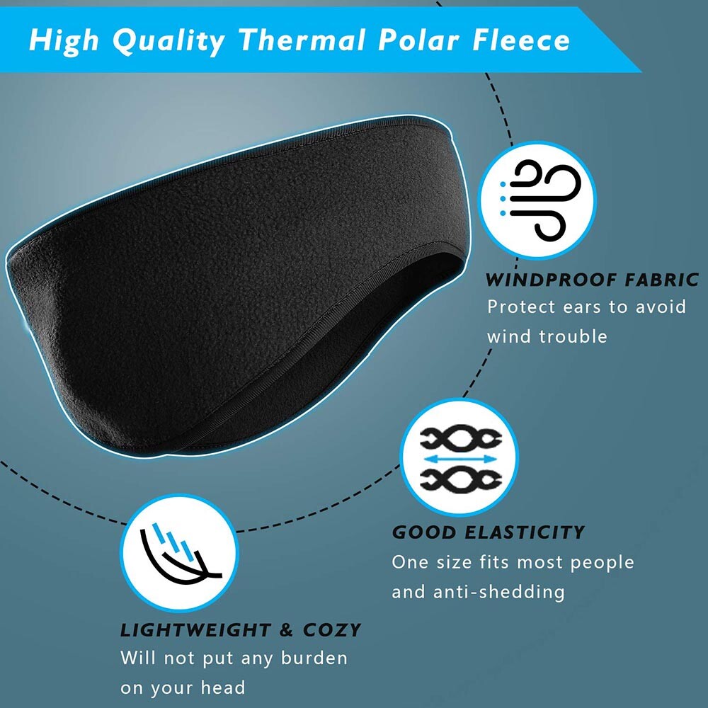 Mens Womens Headband Earwarmer Ear Muffs Polar Fleece Winter Hat Ski Snowboard