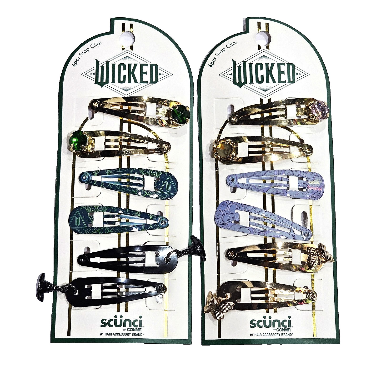 2 Pack Wicked 6pcs Snap Clips Scunci Hair Accessory