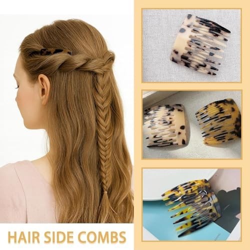 Hair Side Comb – Small French Twist Hair Combs Tortoise Shell, Leopard