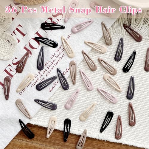 36 PCS 2 Inch Metal black, Brown, Coffee, Light Khaki, Off white, light red